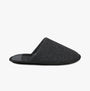 Totes Toasties JERSEY MULE Slippers WITH CHECK LINING Mens Charcoal side view of the comfortable slippers.