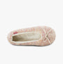 Totes Toasties KNITTED BALLET Slippers Womens Pink top view showcasing soft textile material and round toe design.