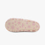 Totes Toasties KNITTED BALLET Slippers Womens Pink bottom view showing TPR sole and snowflake design.