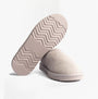Totes Toasties ICONS SUEDE Shoot Slippers Womens Lilac side view showing suede upper and textured sole.