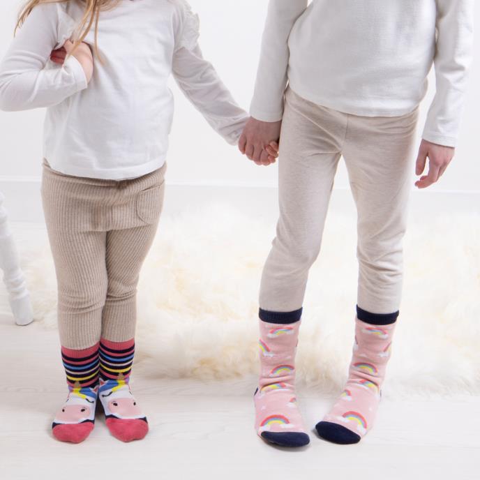 Totes Toasties ORIGINAL Slipper Socks  (Twin Pack) Unisex Kids Socks Unicorn