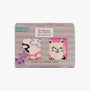 Totes Toasties ORIGINAL SLIPPER-SOX (TWIN PACK) Kids Cat With Flower front view packaging.