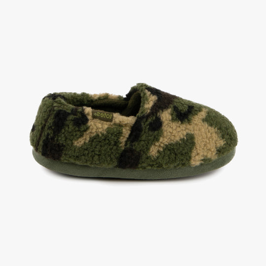 Totes Toasties SHORT Full Back Slippers Unisex Kids Green