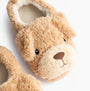 Totes Toasties NOVELTY DOG Full Back Slippers Womens Dog upper view featuring a fluffy dog face design.