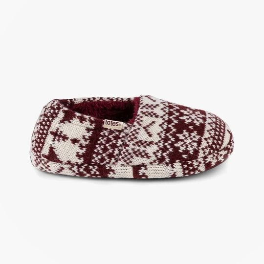 Totes Toasties FAIR ISLE Girls Mule Slippers Multi