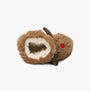 Totes Toasties TODDLER BOOTIES Kids Brown, side view of fuzzy slipper boots with plush lining.