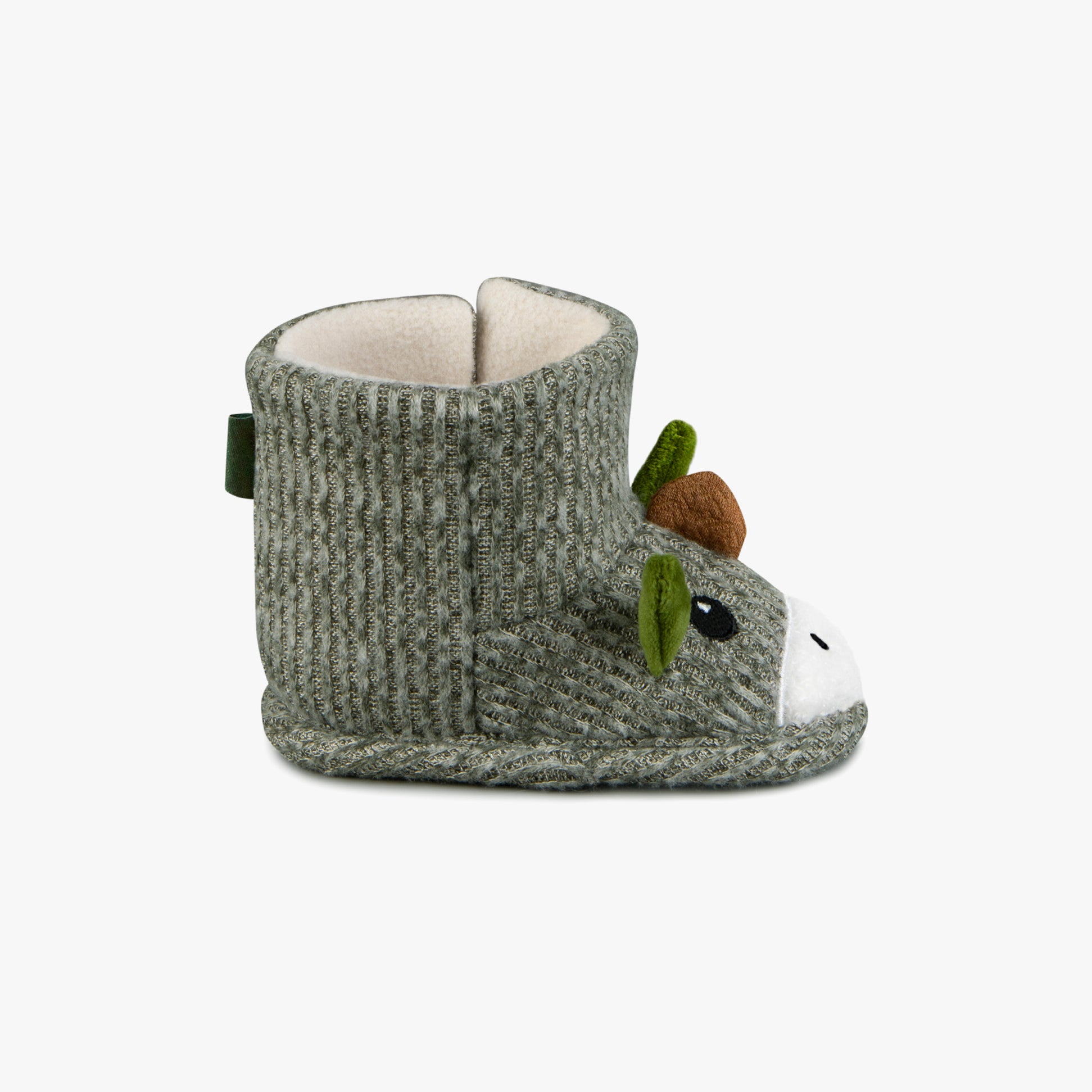 Totes Toasties TODDLER BOOTIES Kids Green side view showing adorable design and soft lining