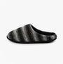 Totes Toasties KNITTED OMBRE Mule Slippers Mens Grey side view showing a cozy knitted design in grey and black ombre