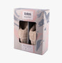 Totes Toasties VELOUR MULE Slippers Womens Taupe in gift box, front view showcasing slippers with faux fur lining.