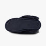 Totes Toasties TEXTURED SPARKLE FAUX FUR MULE Slippers Womens Navy bottom view showing sole and texture.