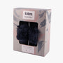 Totes Toasties TEXTURED SPARKLE FAUX FUR MULE Slippers Womens Navy in gift box, front view, showcasing luxurious faux fur.