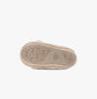 Totes Toasties NOVELTY BORG Slippers Womens Dog bottom view showing beige TPR sole and plush lining.