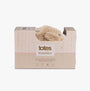 Totes Toasties NOVELTY BORG Slippers Womens Dog in gift box, side view, showcasing plush material and packaging design.