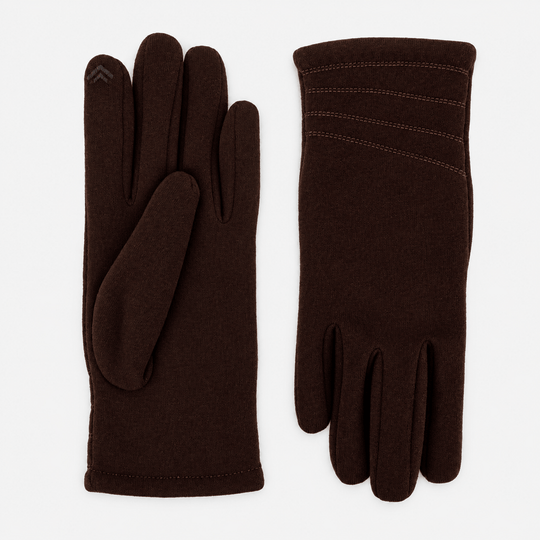Totes Isotoner THERMAL GLOVE WITH SMARTOUCH Womens Touchscreen Gloves Brown displayed from above