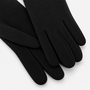 Totes Isotoner THERMAL SMARTOUCH GLOVE WITH FUR CUFF Womens Gloves Black close-up view of black gloves