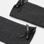 Totes Isotoner THERMAL GLOVE WITH BOW DETAIL Womens Touchscreen Gloves Grey close-up showing elegant bow detail.