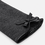 Totes Isotoner THERMAL GLOVE WITH BOW DETAIL Womens Touchscreen Gloves Grey close-up showing bow detail.
