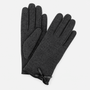 Totes Isotoner THERMAL GLOVE WITH BOW DETAIL Womens Touchscreen Gloves Grey on a white background.