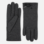 Totes Isotoner THERMAL GLOVE WITH BOW DETAIL Womens Touchscreen Gloves Grey placed on a white background.