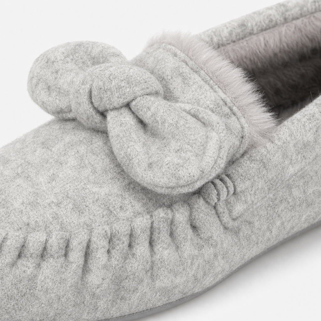 Totes Isotoner BRUSHED MARL MOCCASIN SLIPPERS Womens Moccasins Grey