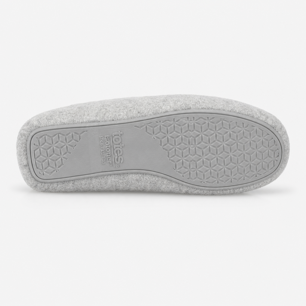 Totes Isotoner BRUSHED MARL MOCCASIN SLIPPERS Womens Moccasins Grey