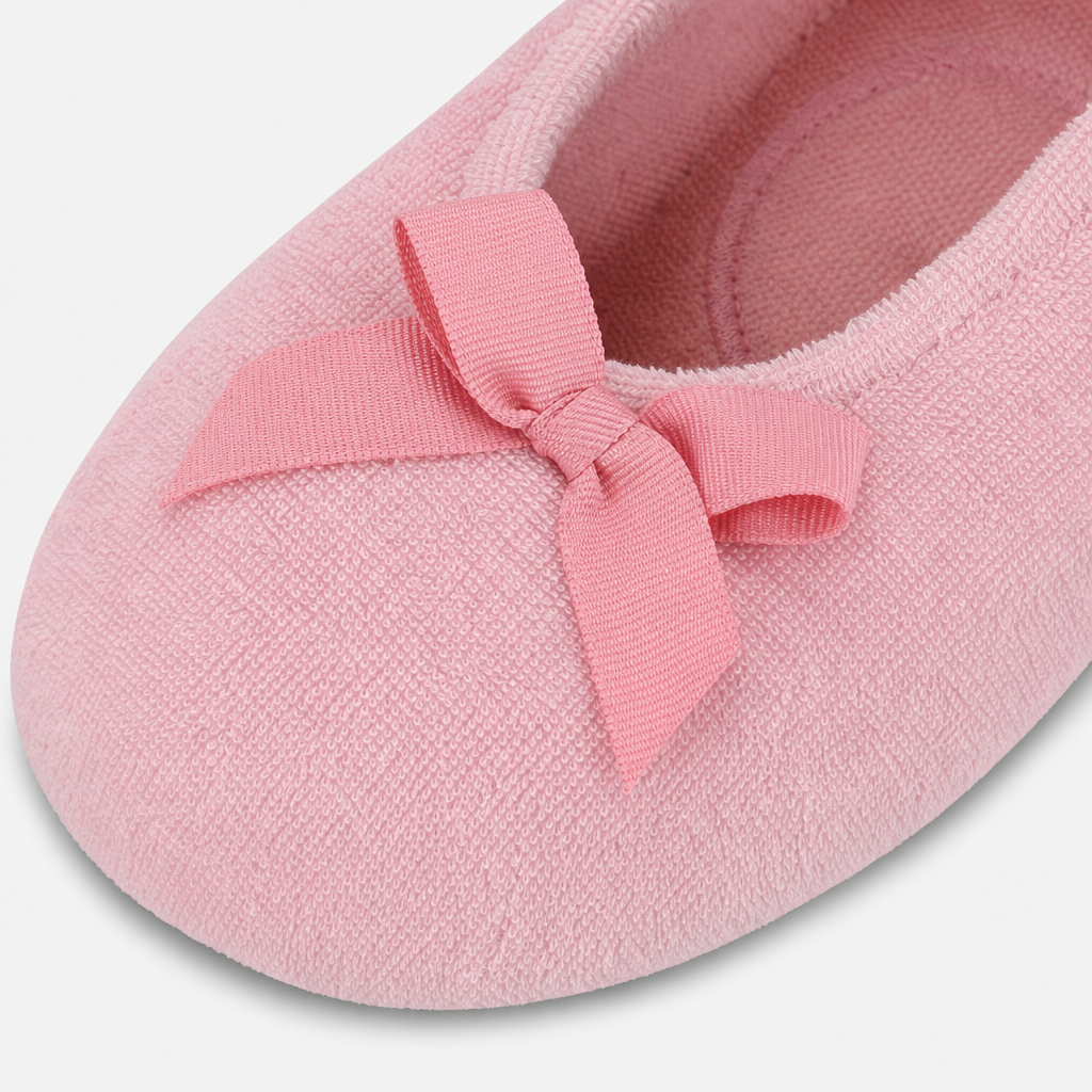 Totes Isotoner TERRY BALLERINA SLIPPERS Womens Full Slippers Pastel Pink