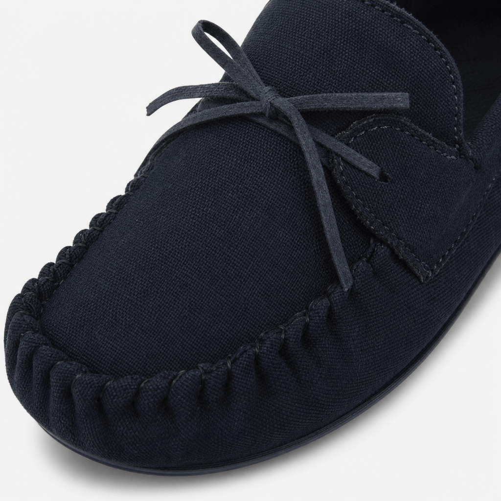 Totes Isotoner HERRINGBONE LINED MOCCASIN Mens Moccasins Navy