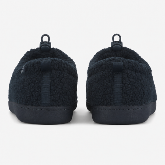 Totes Isotoner BORG FULL BACK SLIPPER WITH PULL TOGGLE Mens Full Slippers Navy