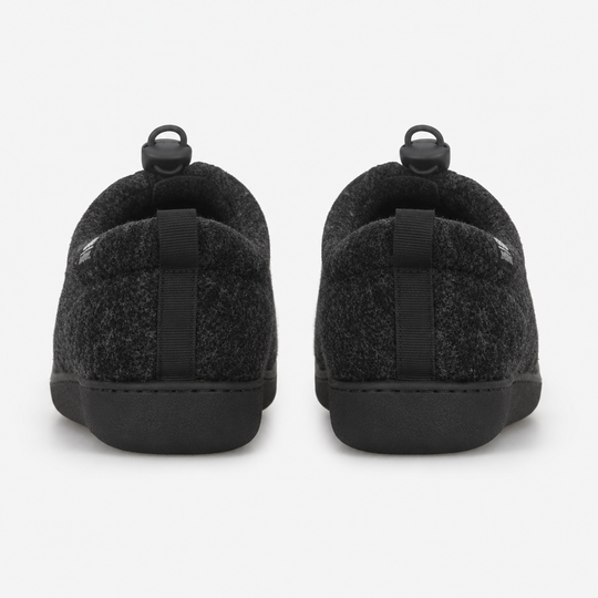 Totes Isotoner FELT Mens Toggle Full Back Slippers Black