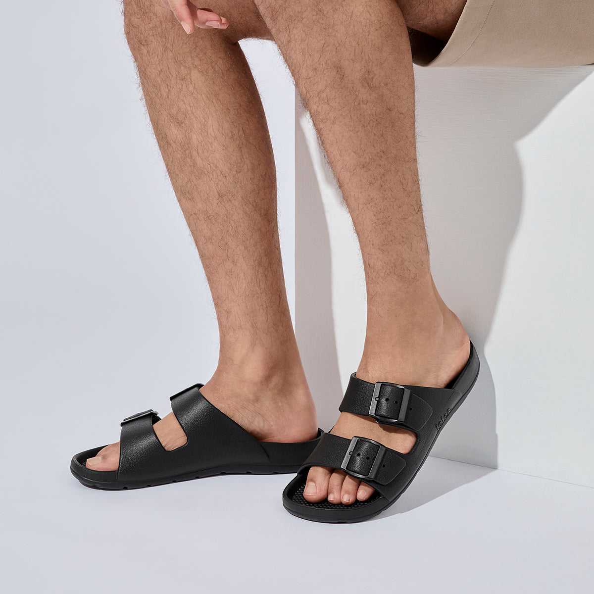 Totes Sol Bounce 0362 Mens Sliders Black