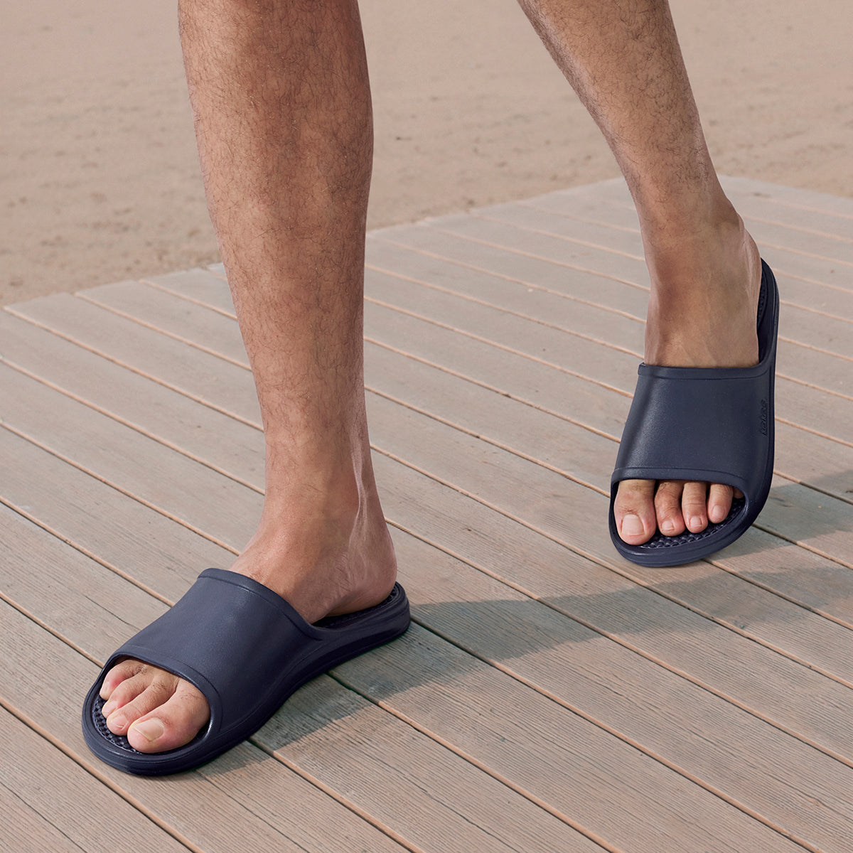 Totes Sol Bounce 0371P Mens Sliders Navy