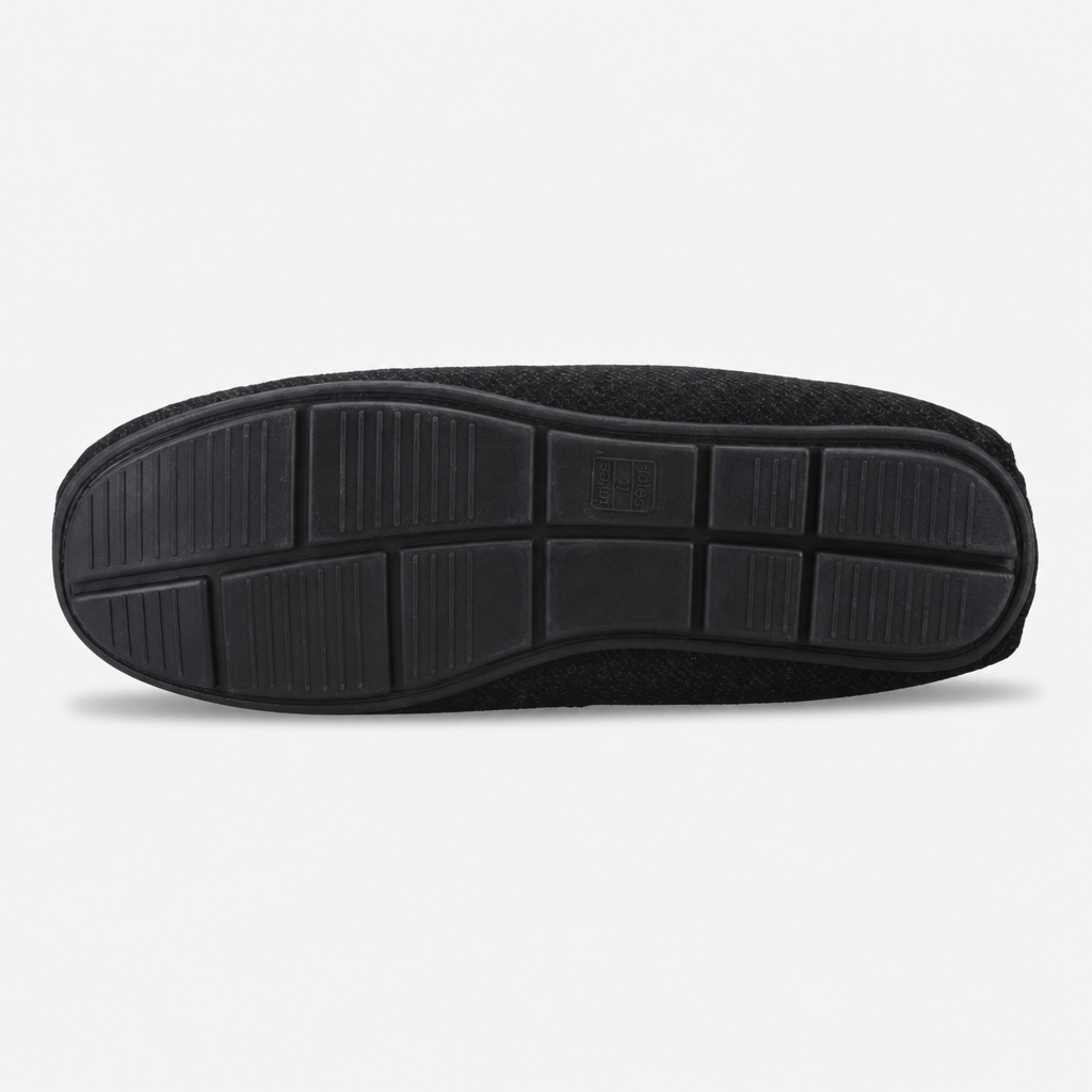Totes Toasties SOFT HERRINGBONE MOCCASIN SLIPPER Mens Moccasins Charcoal