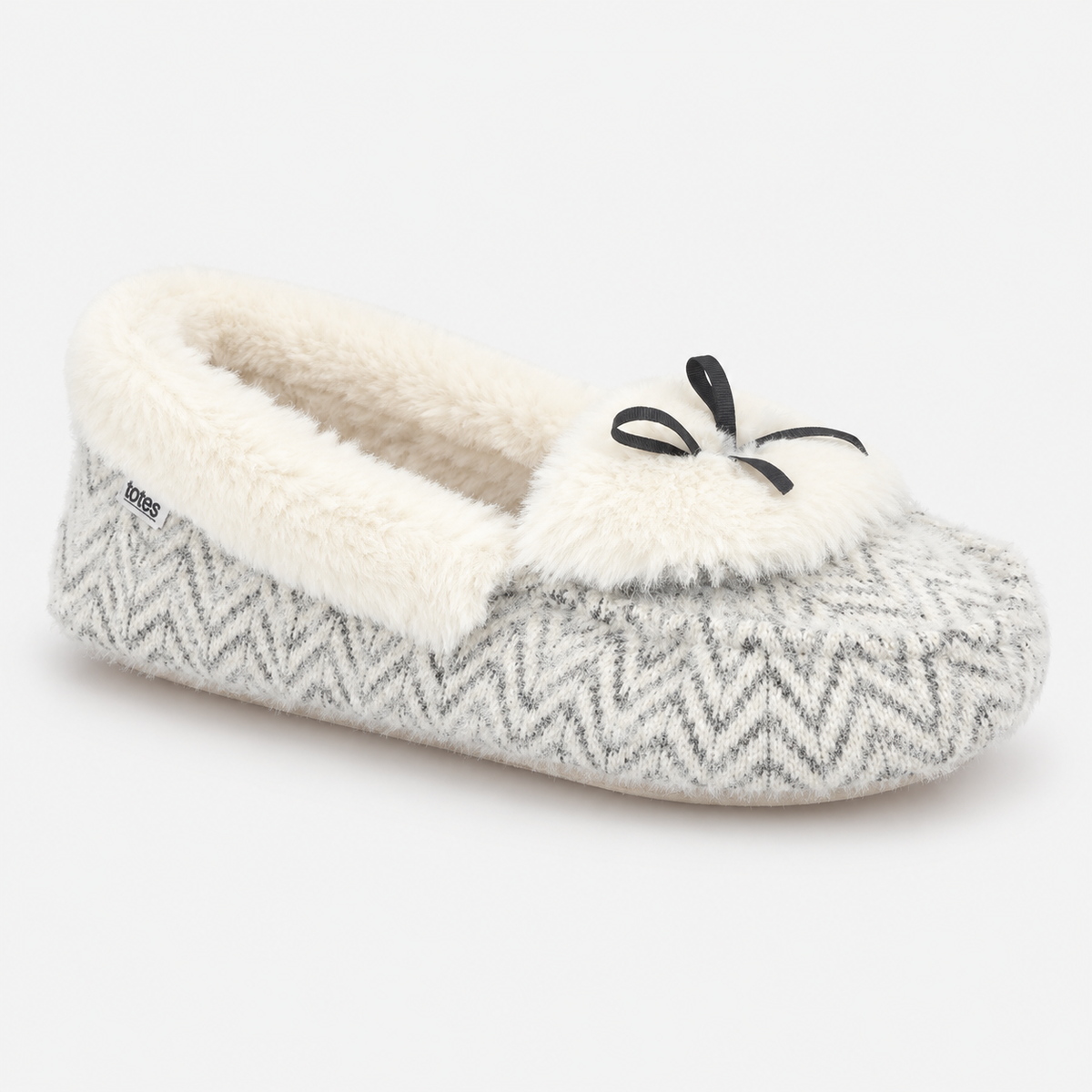 Totes Toasties SPARKLE MOCCASIN SLIPPERS Womens Moccasins Cream Multi