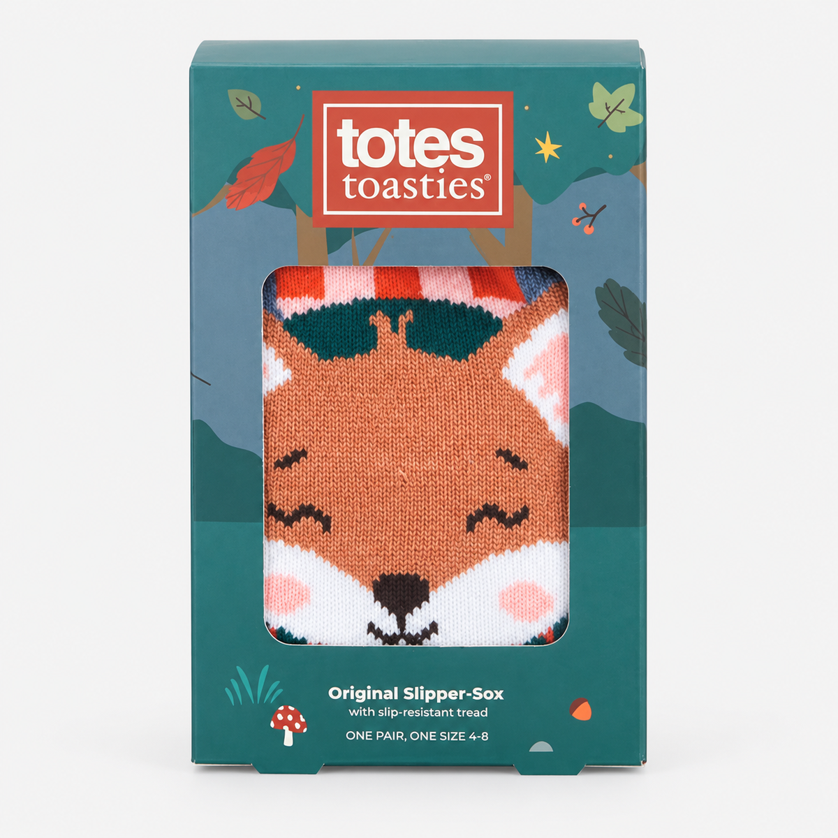 Totes Toasties SINGLE ORIGINAL SLIPPER SOCKS Womens Slipper Socks Fox