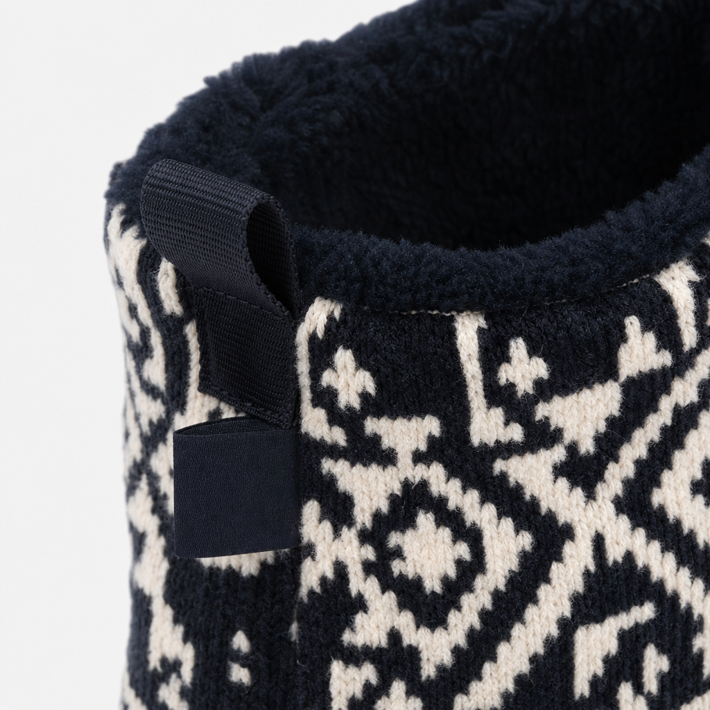Totes Toasties FAIRISLE BOOT SLIPPER Mens Slipper Boots Navy Fairisle