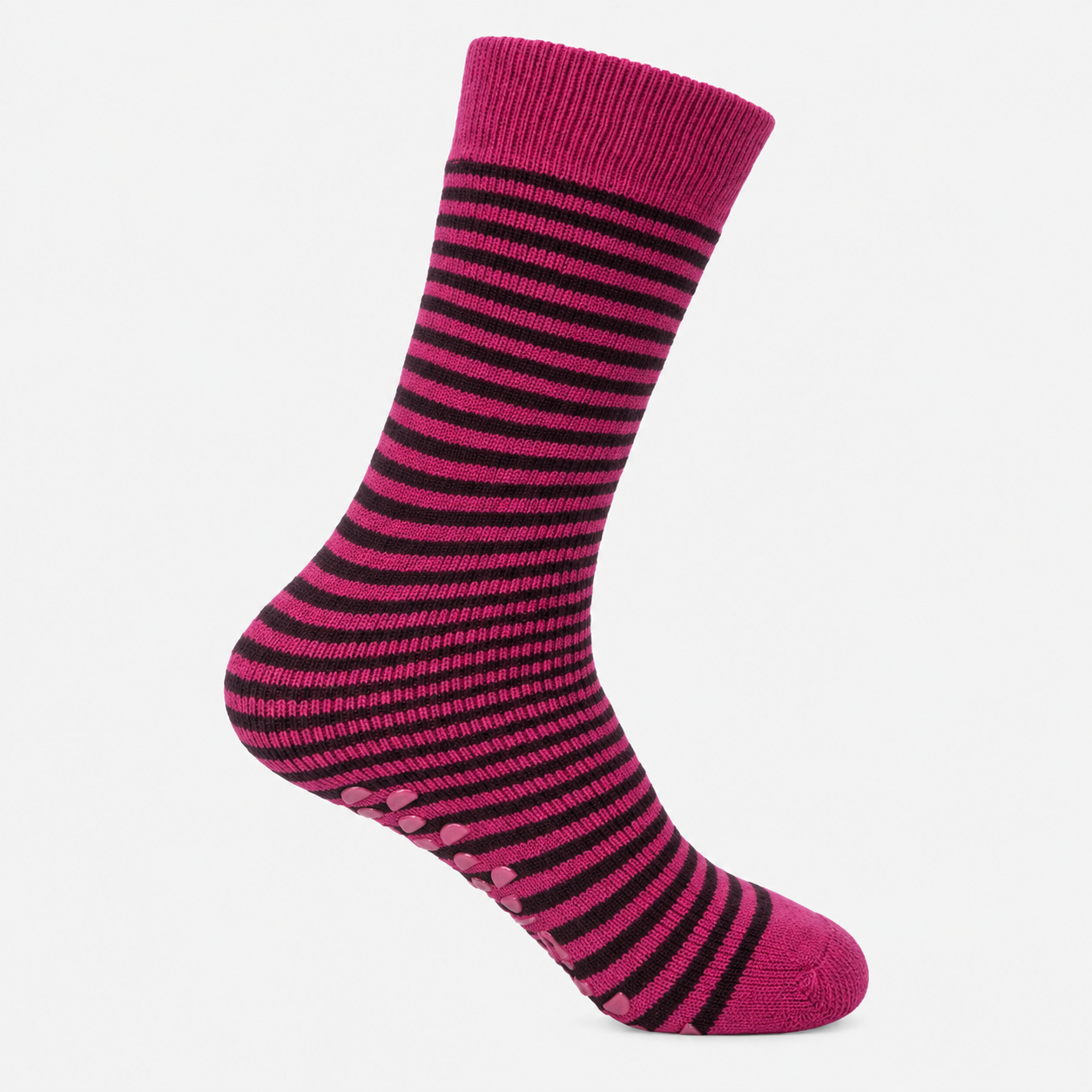 Totes Toasties THERMAL BRUSHED ORIGINAL SLIPPER SOCKS Womens Slipper Socks Berry Stripe