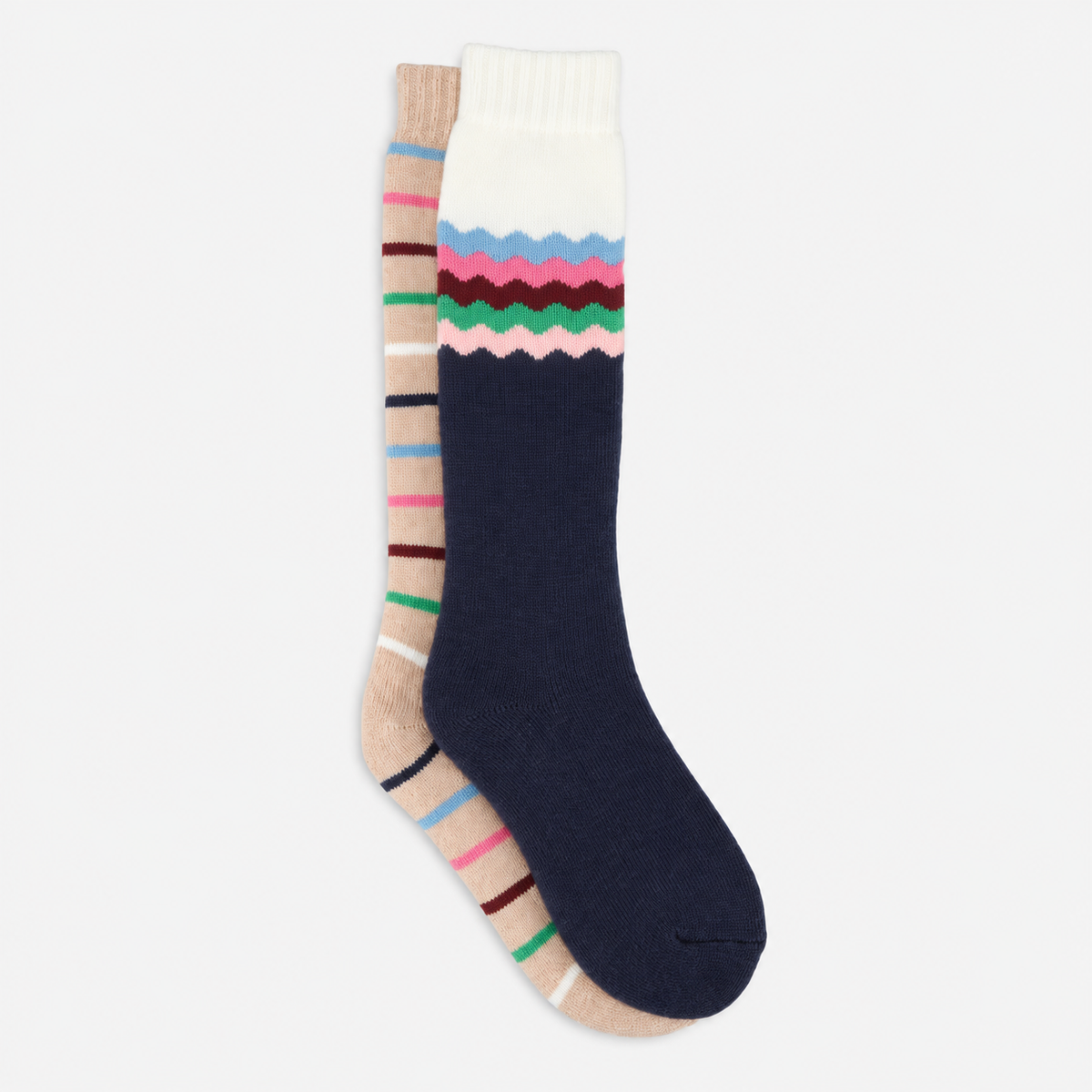 Totes Toasties KNEE HIGH TERRY THERMAL WELLY SOCKS (TWIN PACK) Womens Welly Socks Multi