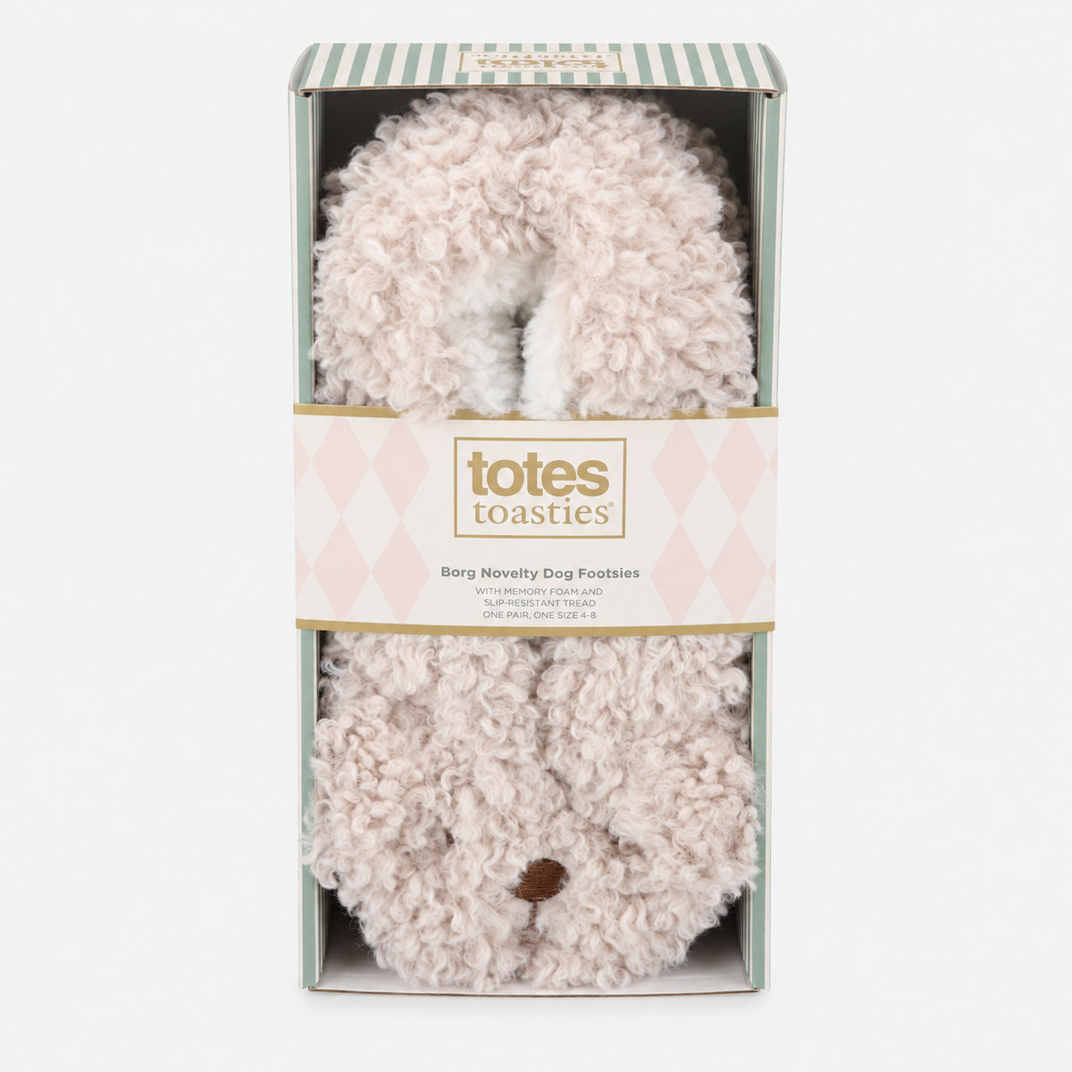 Totes Toasties NOVELTY FOOTSIES Womens Novelty Socks Oat