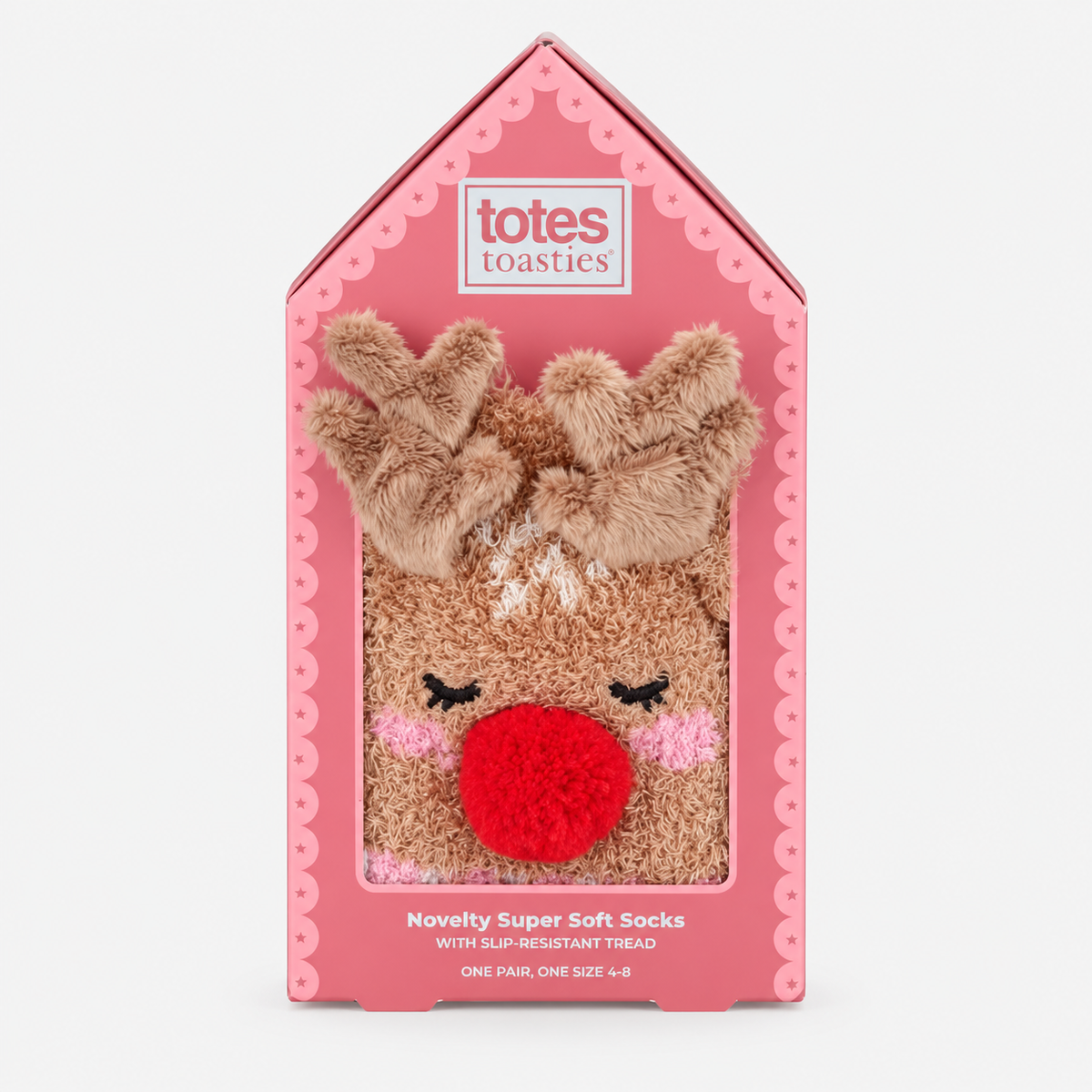Totes Toasties NOVELTY SUPER SOFT SLIPPER SOCKS Womens Slipper Socks Reindeer
