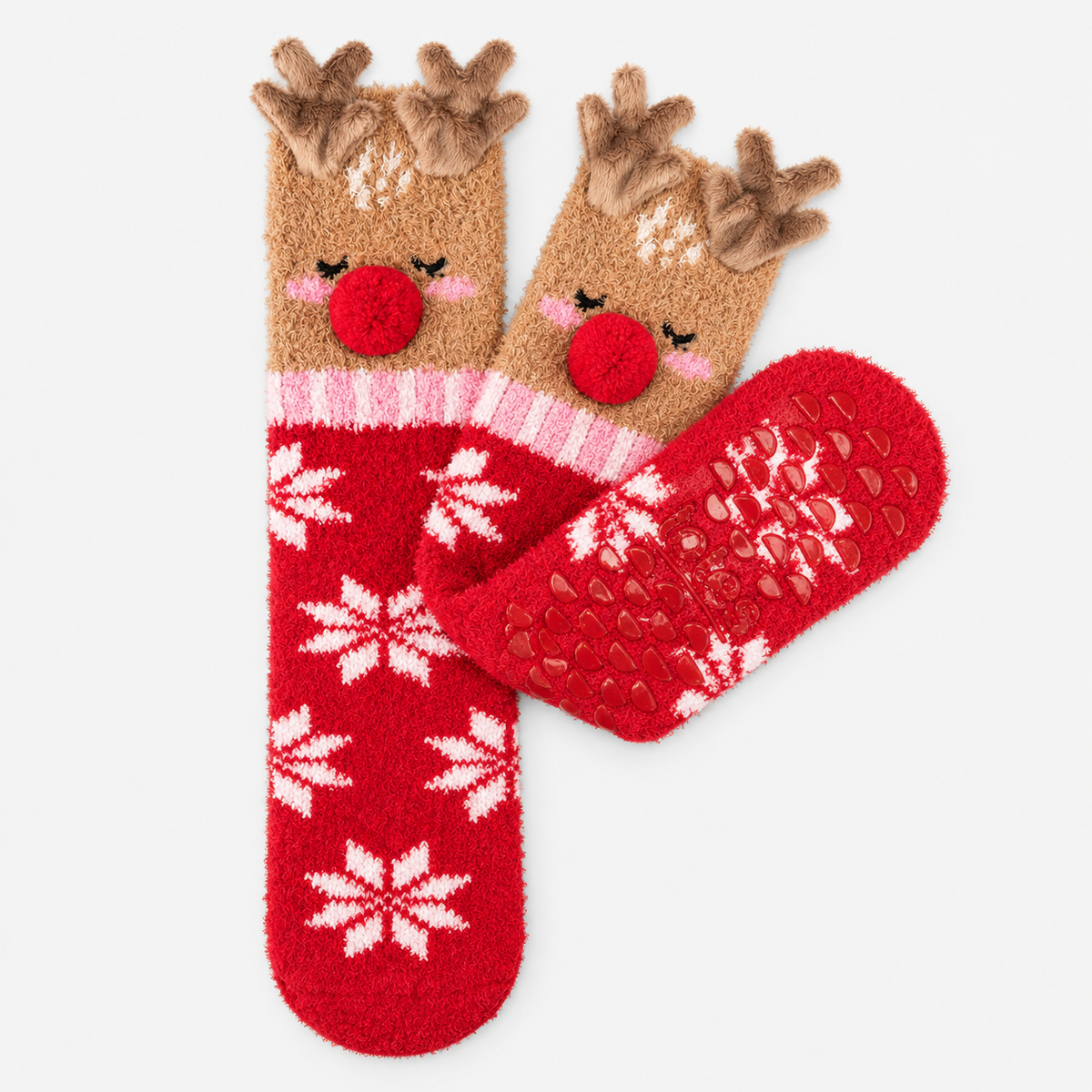 Totes Toasties NOVELTY SUPER SOFT SLIPPER SOCKS Womens Slipper Socks Reindeer