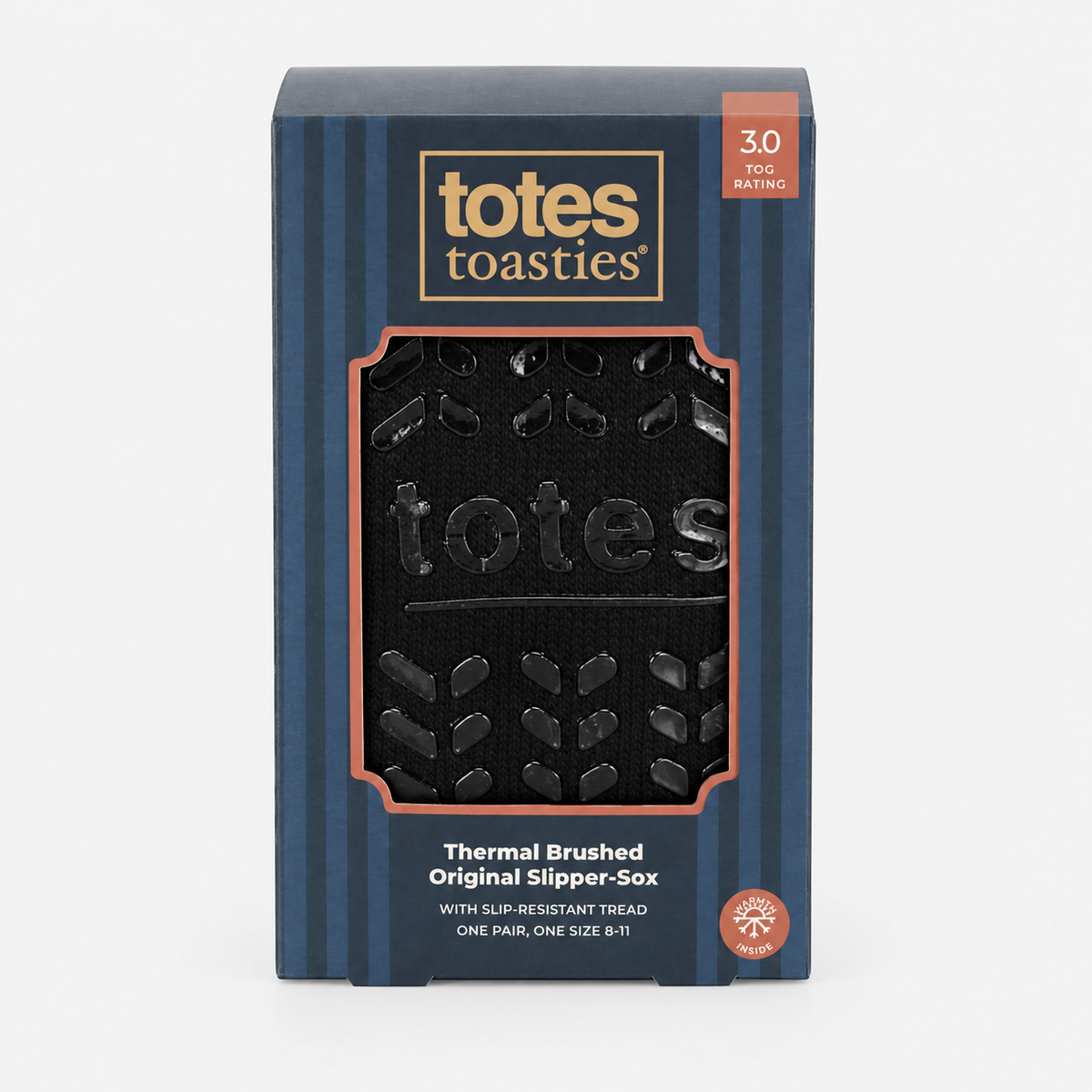 Totes Toasties THERMAL BRUSHED ORIGINAL SLIPPER SOCKS Mens Slipper Socks Black