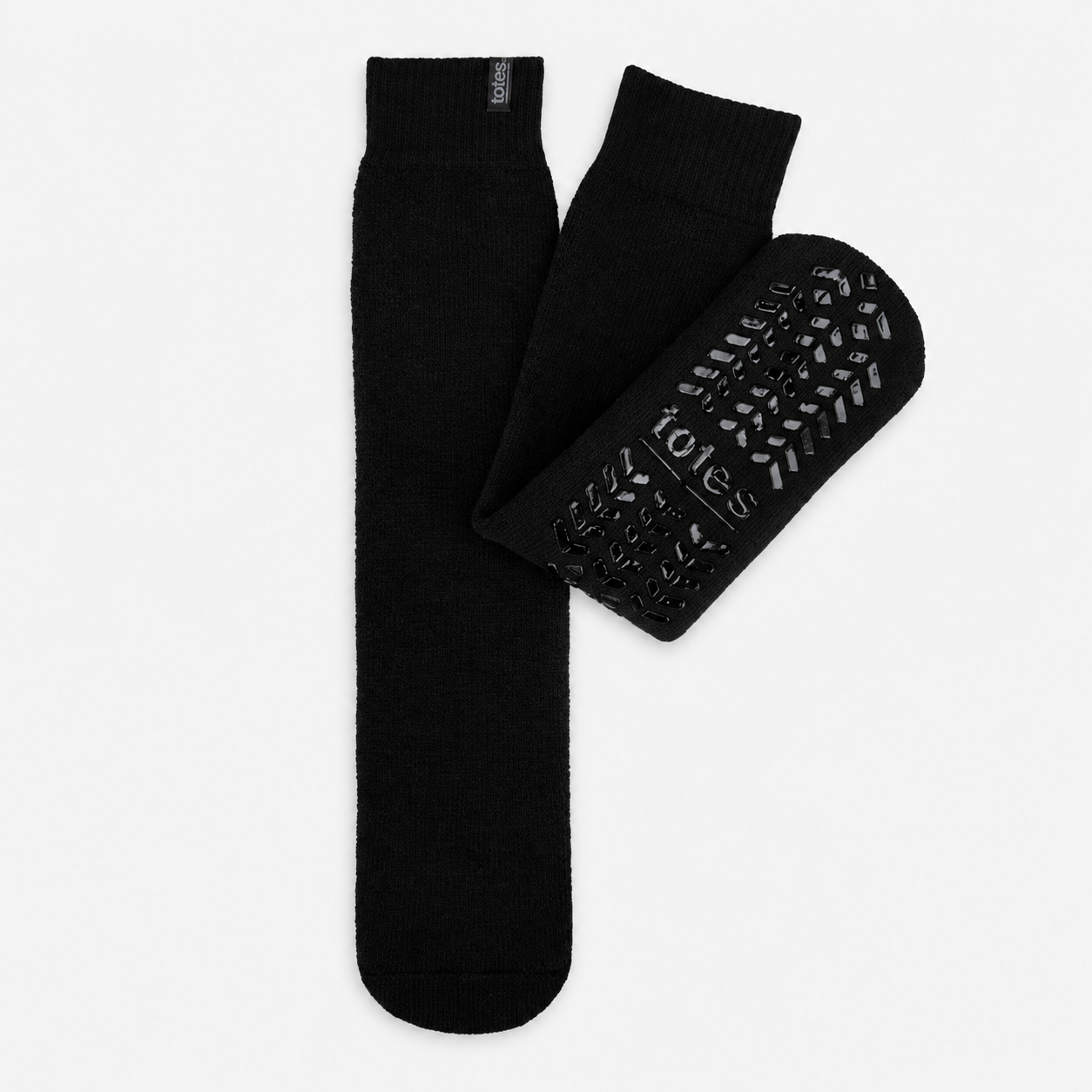 Totes Toasties THERMAL BRUSHED ORIGINAL SLIPPER SOCKS Mens Slipper Socks Black