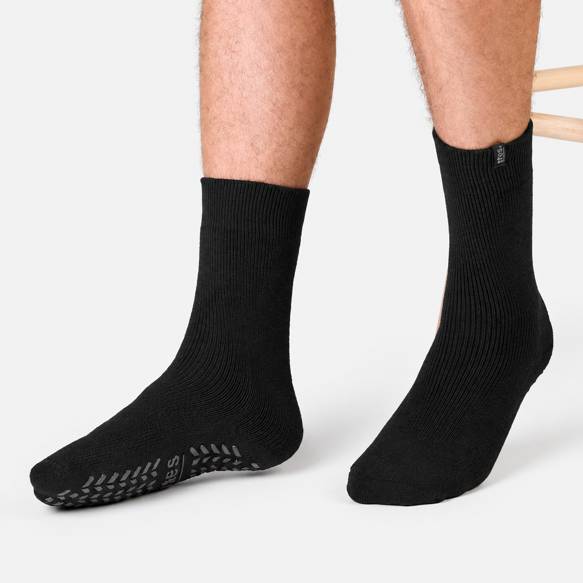 Totes Toasties THERMAL BRUSHED ORIGINAL SLIPPER SOCKS Mens Slipper Socks Black