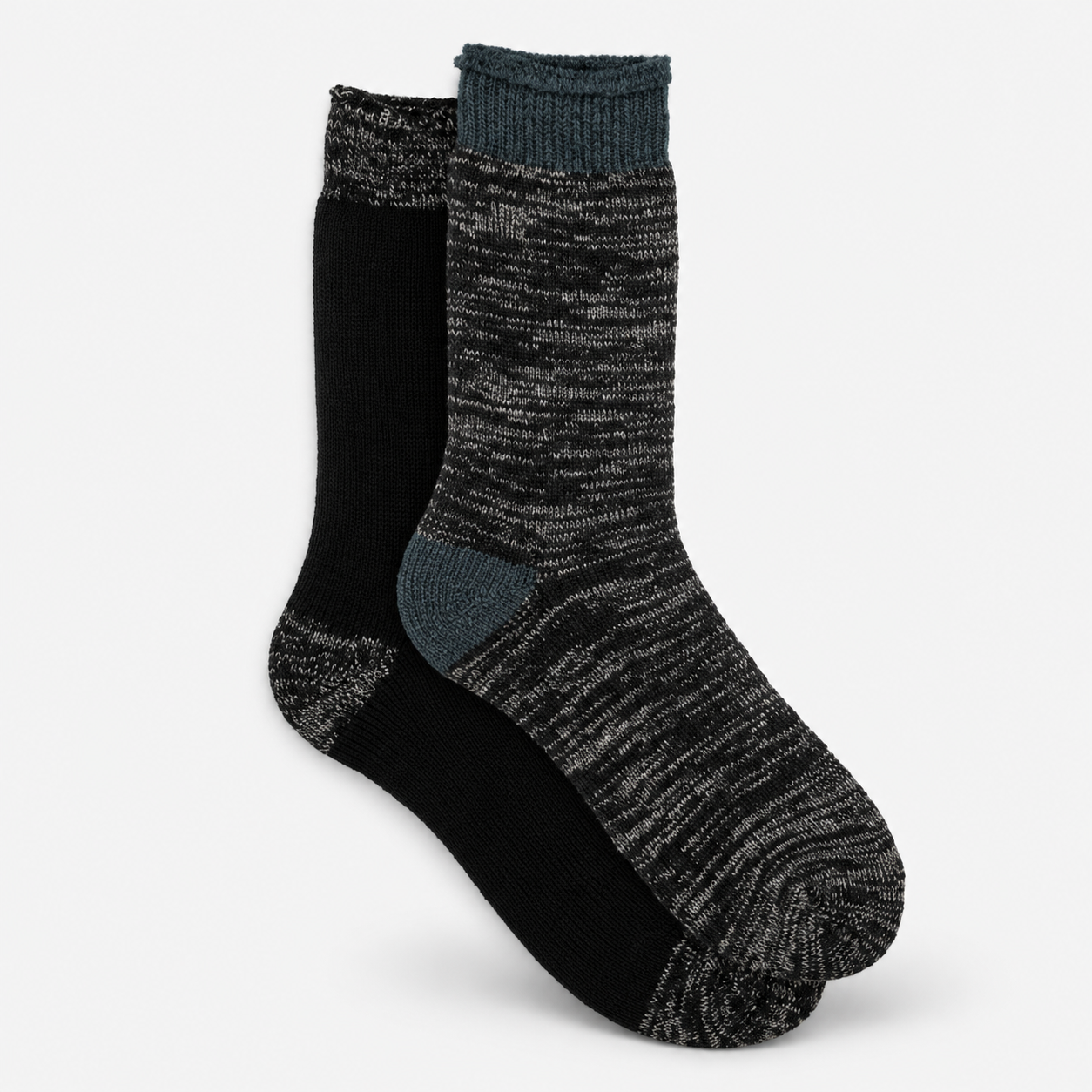 Totes Toasties 3.0 TOG BRUSHED INSIDE THERMAL LINED SOCKS (TWIN PACK) Mens Thermal Socks Black Twist