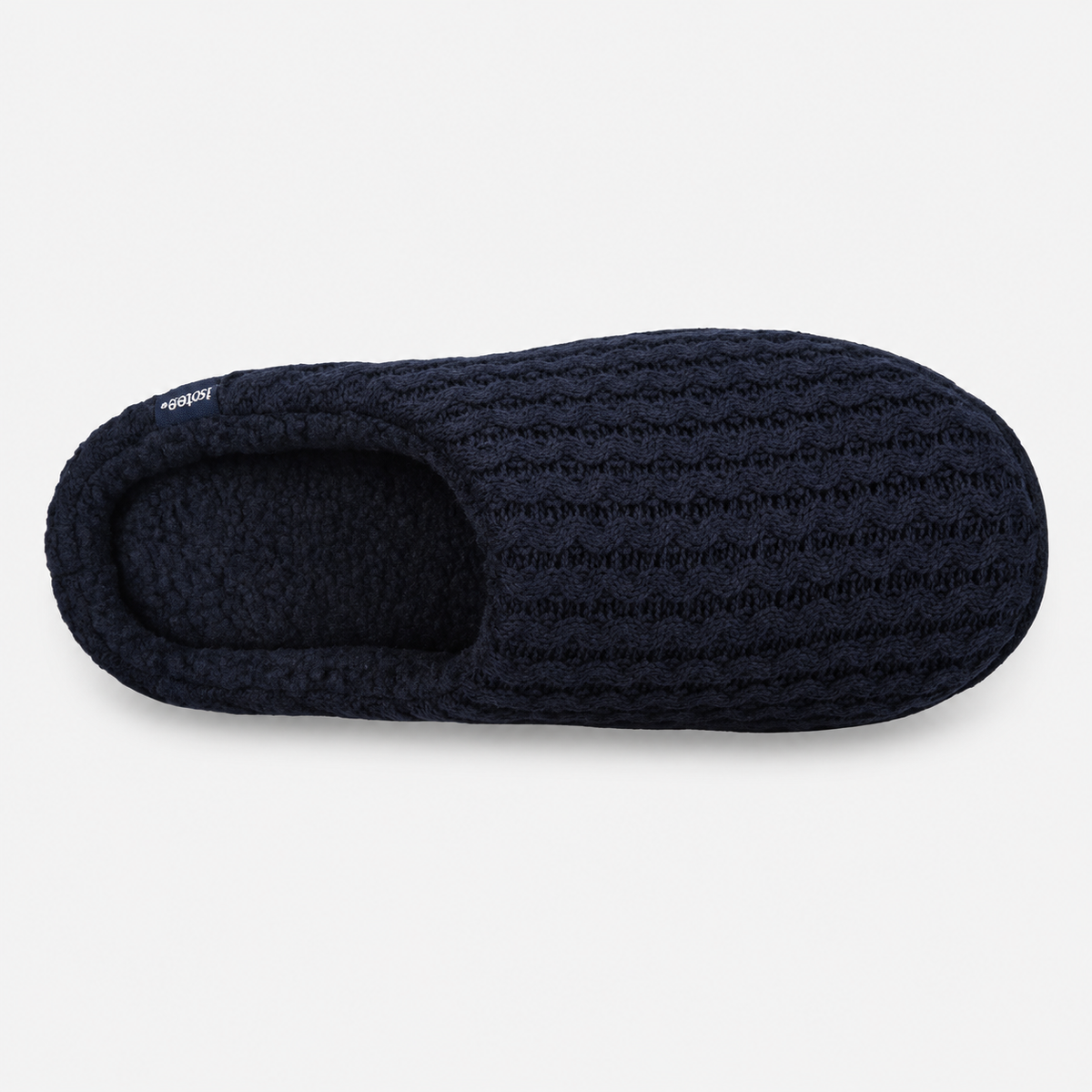 Totes Toasties KNITTED MULE SLIPPERS Mens Mules Navy