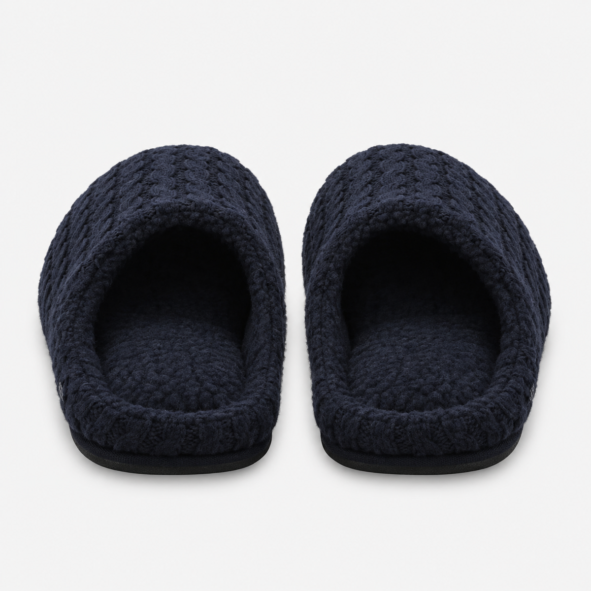 Totes Toasties KNITTED MULE SLIPPERS Mens Mules Navy