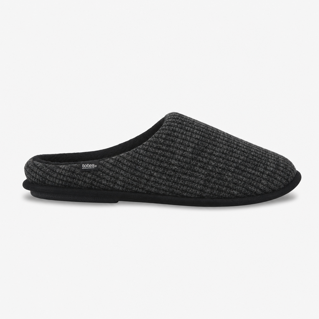 Totes Toasties CORD MULE SLIPPERS Mens Mules Grey