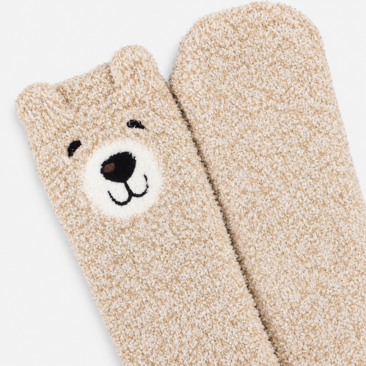 Totes Toasties BORG BEAR MINI HOT WATER BOTTLE SUPER SOFT SOCK SET Womens Slipper Socks Beige