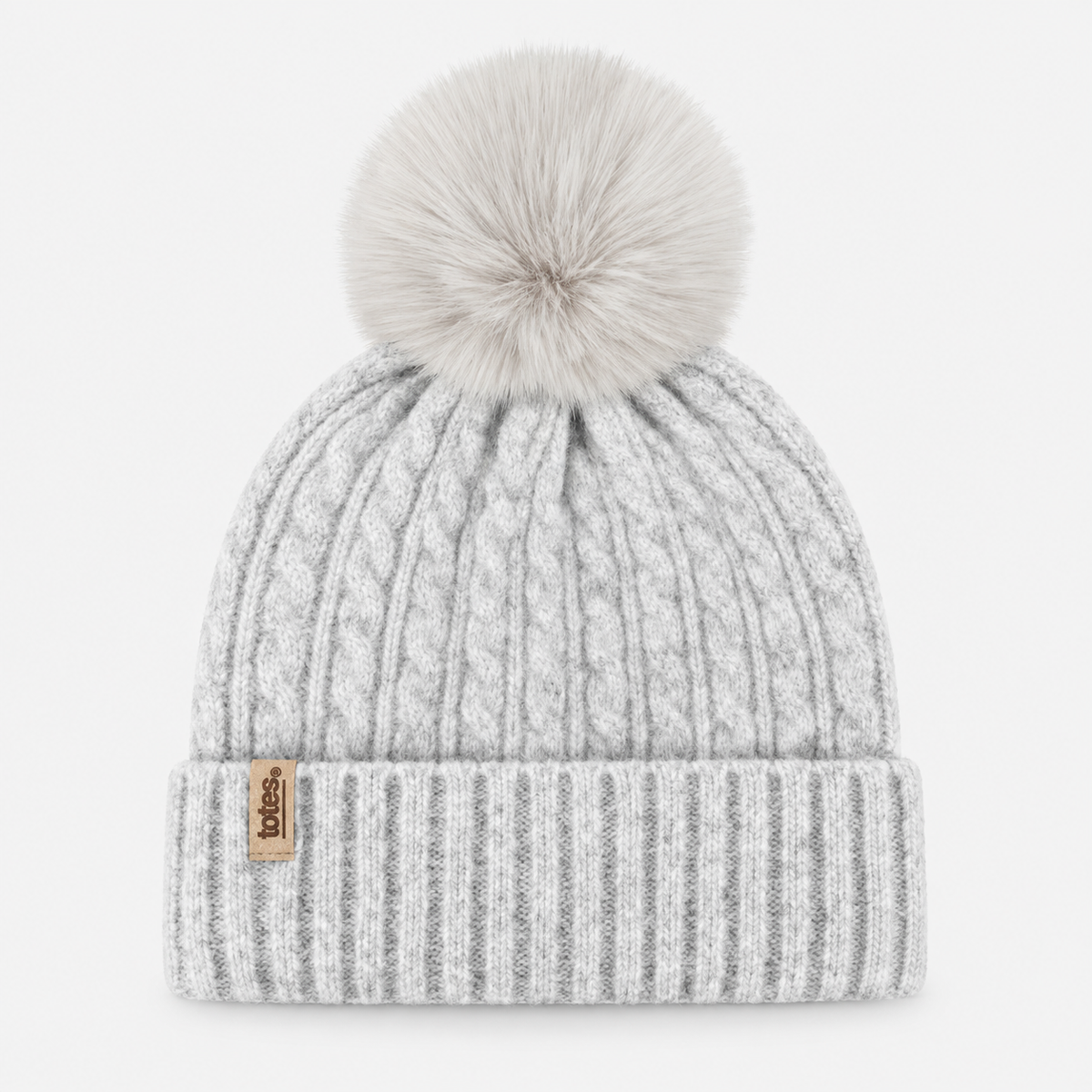 Totes Toasties KNITTED HAT SCARF & GLOVE GIFT SET Womens Beanie Grey