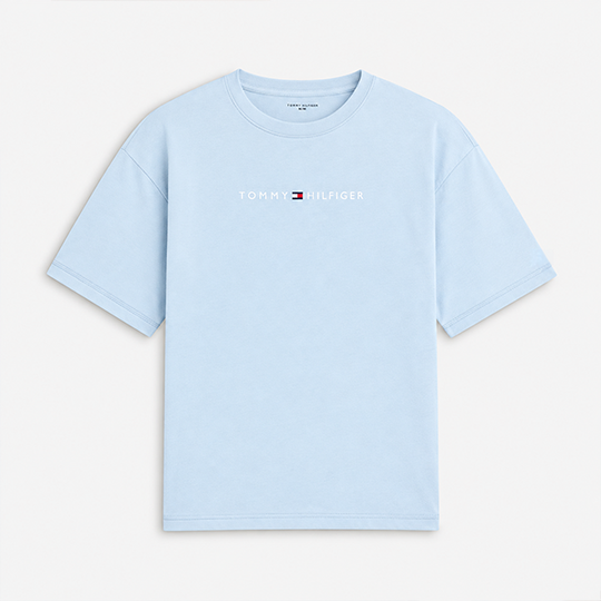 Tommy Hilfiger SS LOGO TEE Mens T-Shirt Breezy Blue